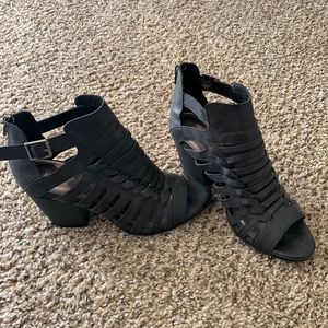 **Still available!**- Black leather Maurice’s cage bootie